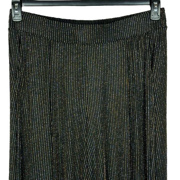 Torrid SZ 0R (Large) Wide Leg Pants Striped Metallic Elastic Waist Pockets - Picture 2 of 7